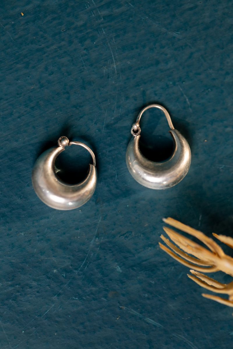 Silver Bali Plain Hoop Earring