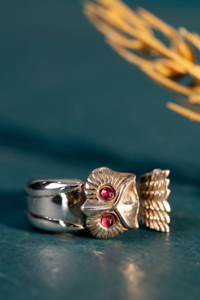 Quirky Sterling Silver Owl Adjustable Ring