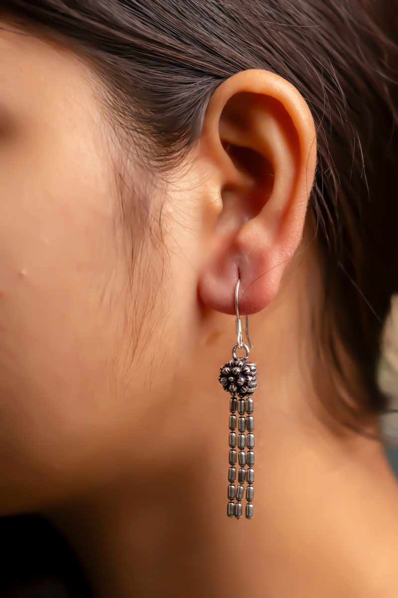 Georgian Cut Silver Tassel Earrings