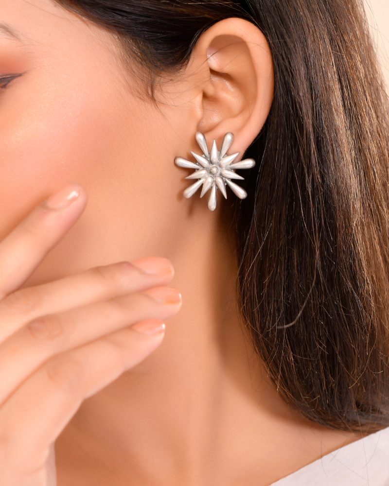 Fireworks Silver Stud Earring