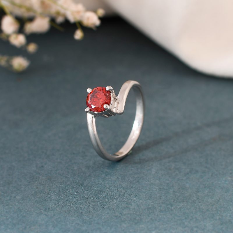 Diamond Birthstone Ring in Sterling Silver