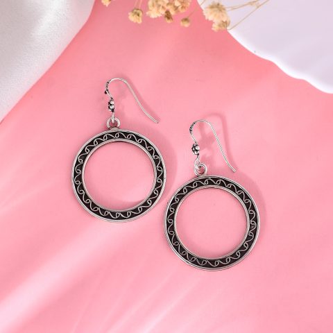 Circle dangle earrings Hook circle earrings